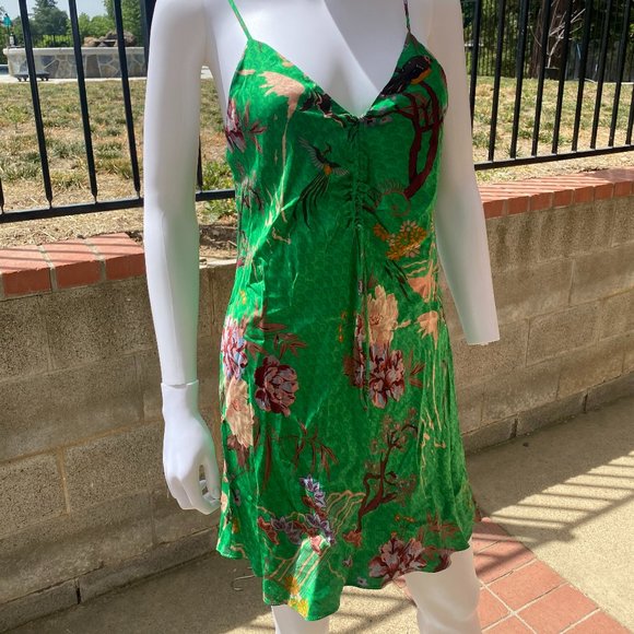 Zara Dresses Zara Green Satin Dress Poshmark